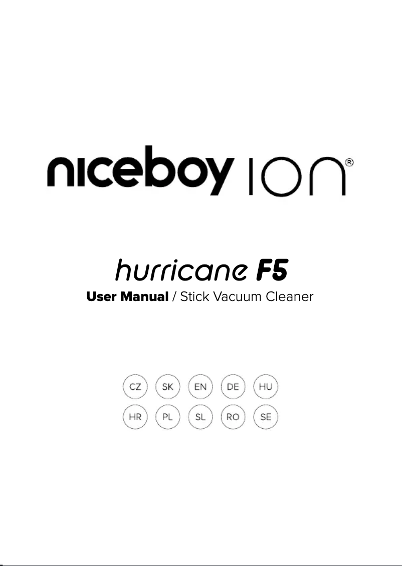 Image de la première page du manuel de l'appareil ION Hurricane F5