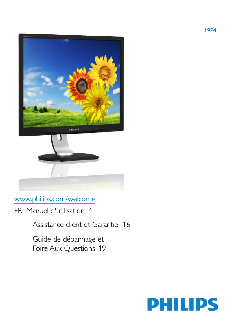 Page n°1 - Manuel utilisateur Philips Brilliance 19P4QYEB