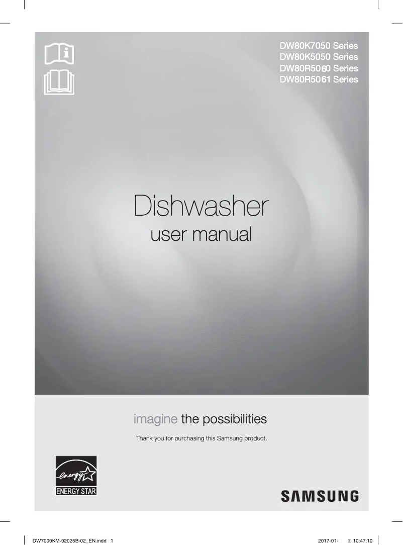 Page 1 de la notice Manuel utilisateur Samsung DW80R5061UT