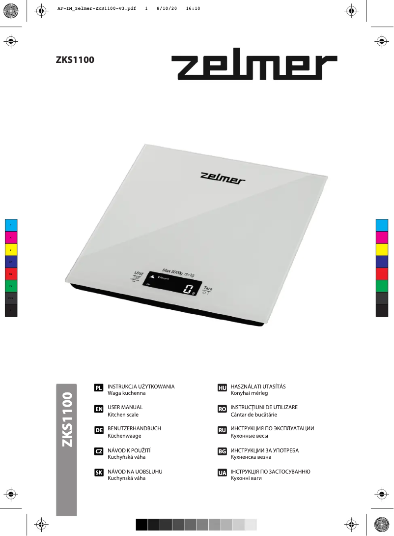 Page 1 de la notice Manuel utilisateur Zelmer ZKS1100W