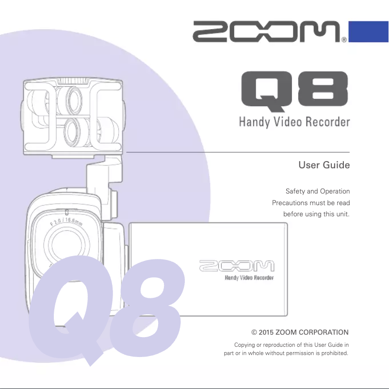 Page n°1 - Manuel utilisateur Zoom Q8