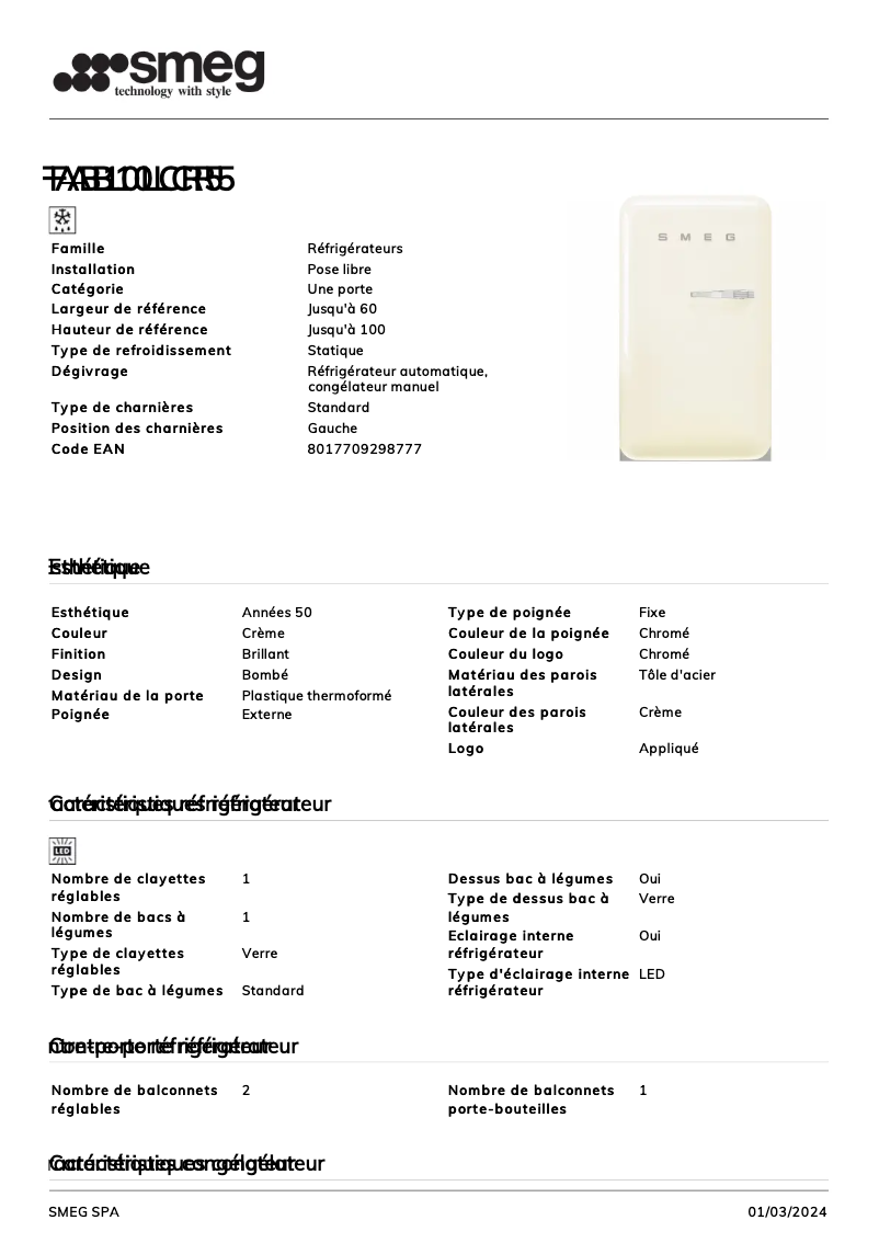 Image de la première page du manuel de l'appareil FAB10LCR5