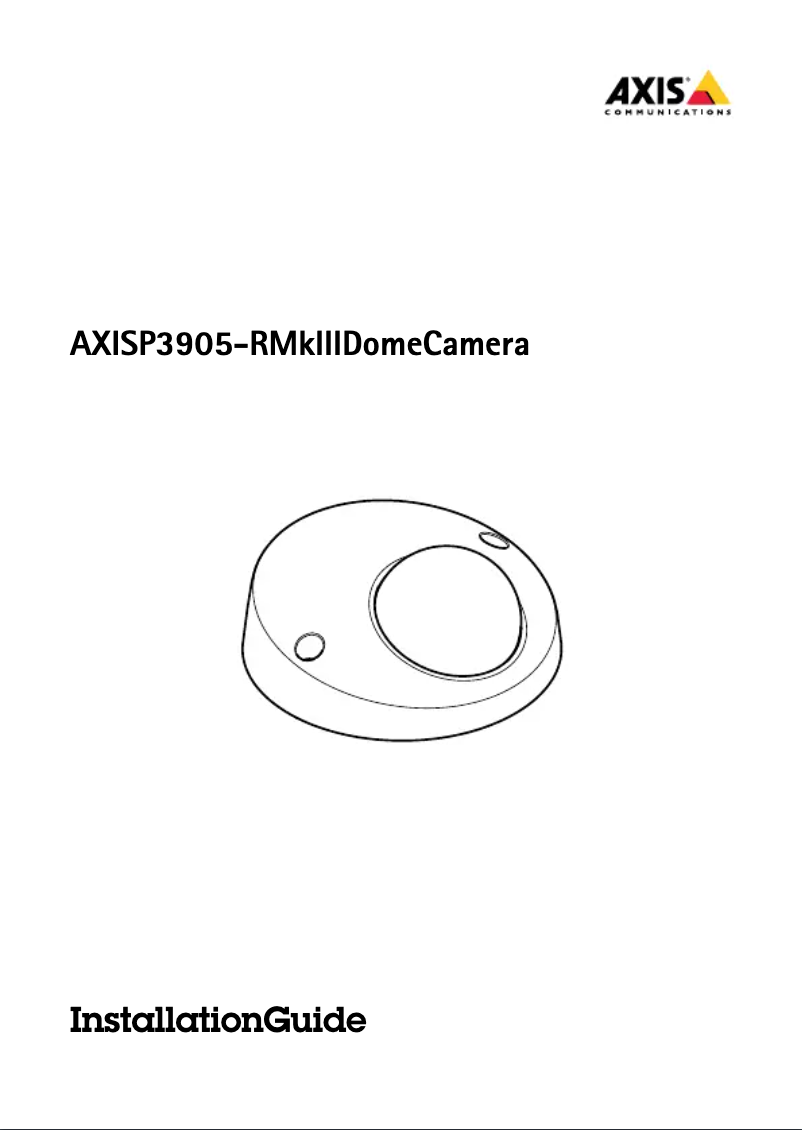 Page 1 de la notice Guide d'installation Axis P3905-R