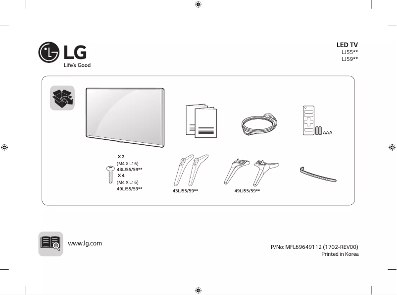Page 1 de la notice Manuel utilisateur LG 43LJ594V