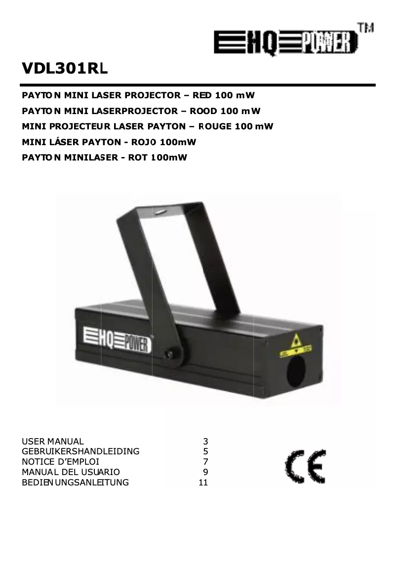 Page n°1 - Manuel utilisateur HQ VDL301RL