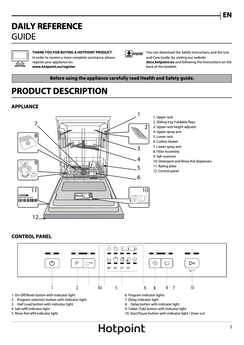 Página 1 del manual Manual de usuario Hotpoint HFC 2B+26 C SV UK