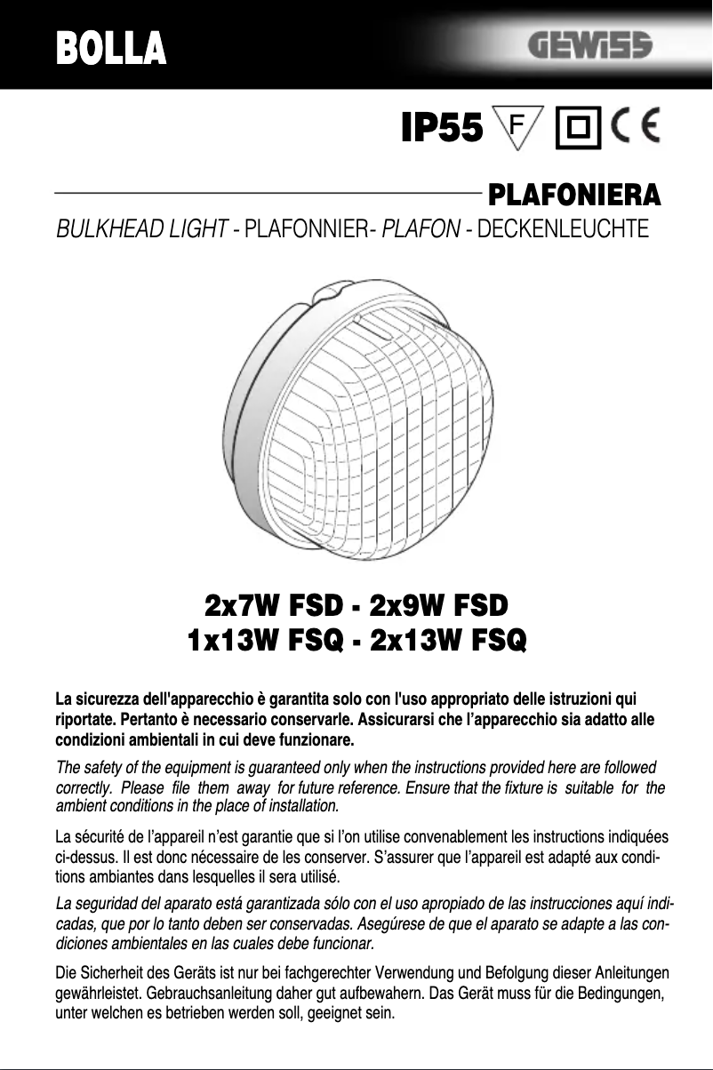 Page 1 de la notice Manuel utilisateur Gewiss GW80762