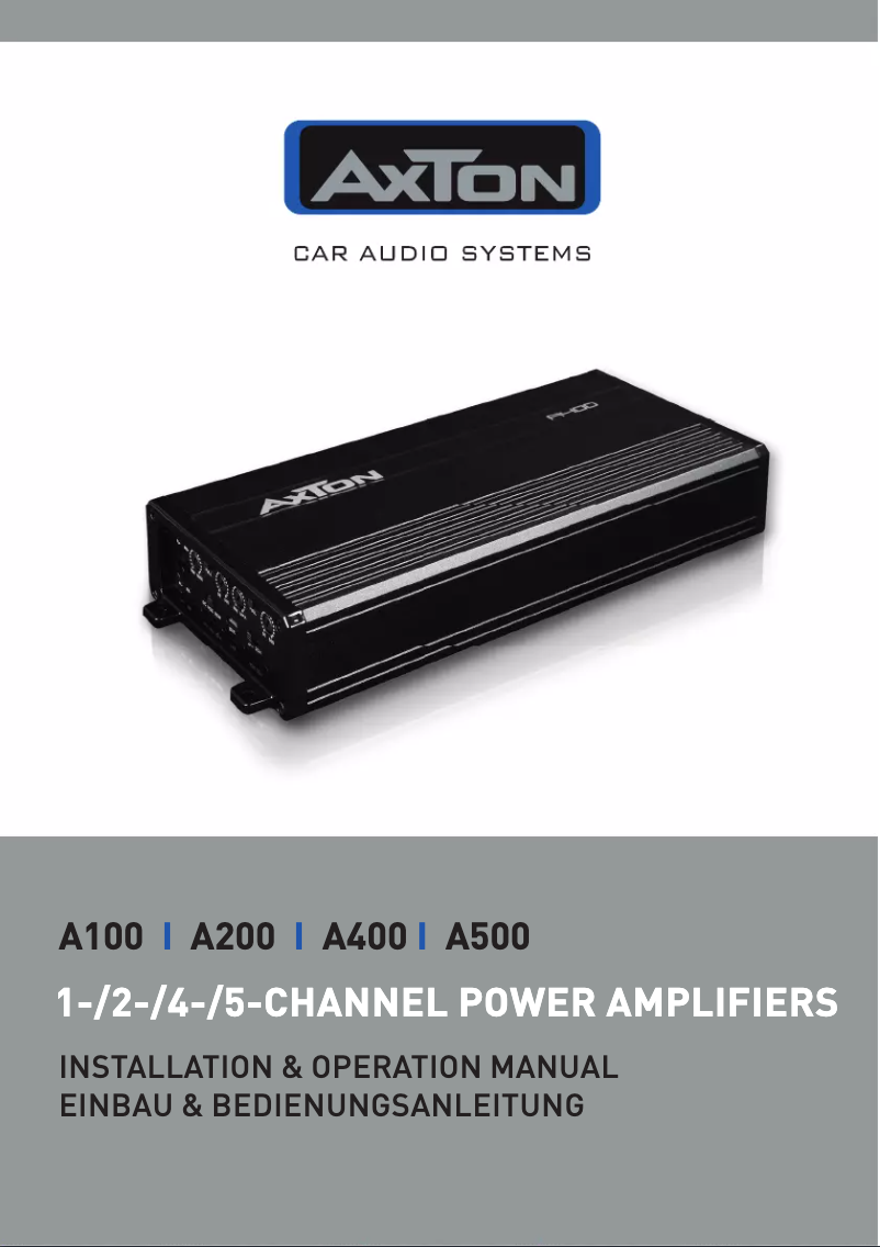 Page n°1 - Manuel utilisateur Axton A400
