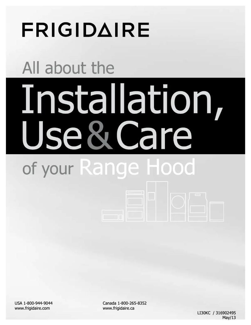 Page n°1 - Guide d'installation Frigidaire FHWC3625MB