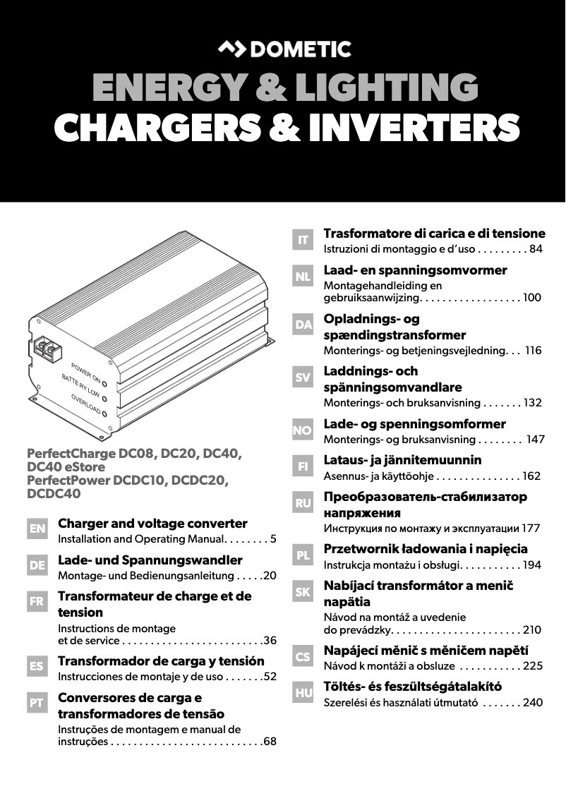 Page 1 de la notice Manuel utilisateur Dometic PerfectCharge DC 40