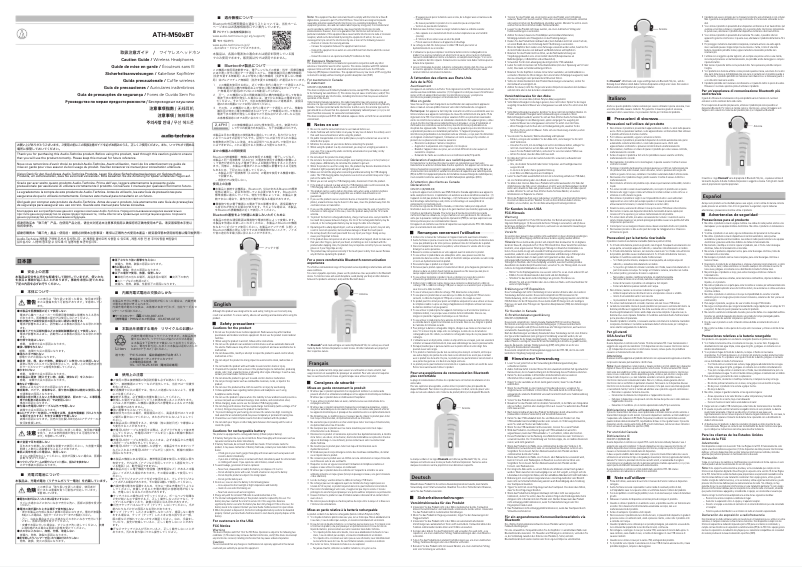 Image de la première page du manuel de l'appareil ATH-M50xBT