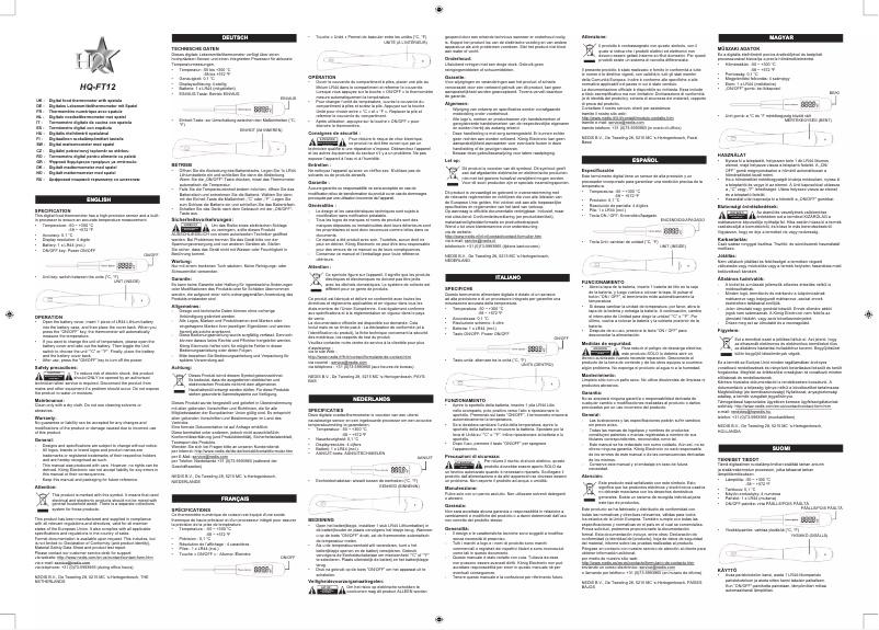 Page 1 de la notice Manuel utilisateur HQ HQ-FT12