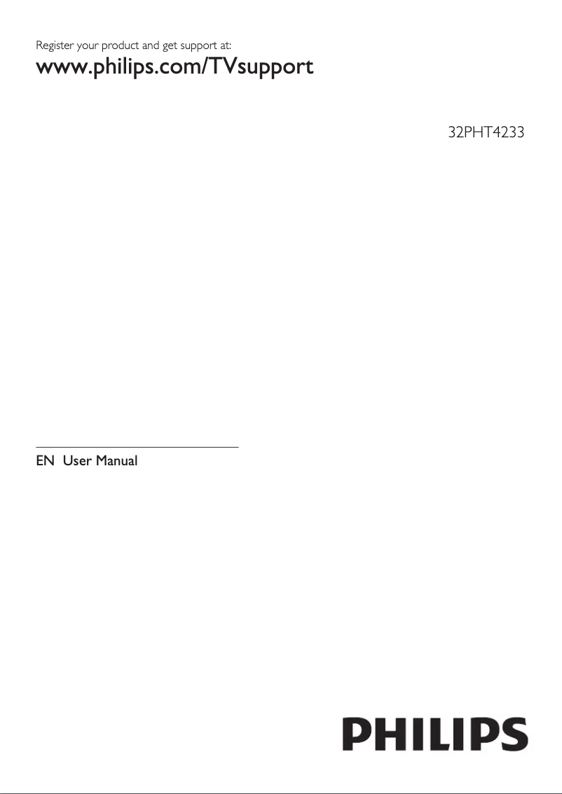 First page image of the manual for 32PHT4233S