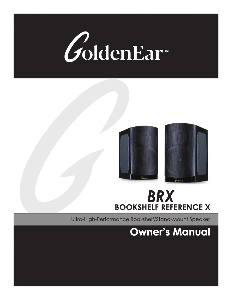 Page n°1 - Manuel utilisateur GoldenEar BRX
