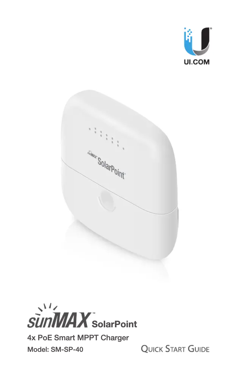 Page 1 de la notice Manuel utilisateur Ubiquiti Networks SunMAX SM-SP-40
