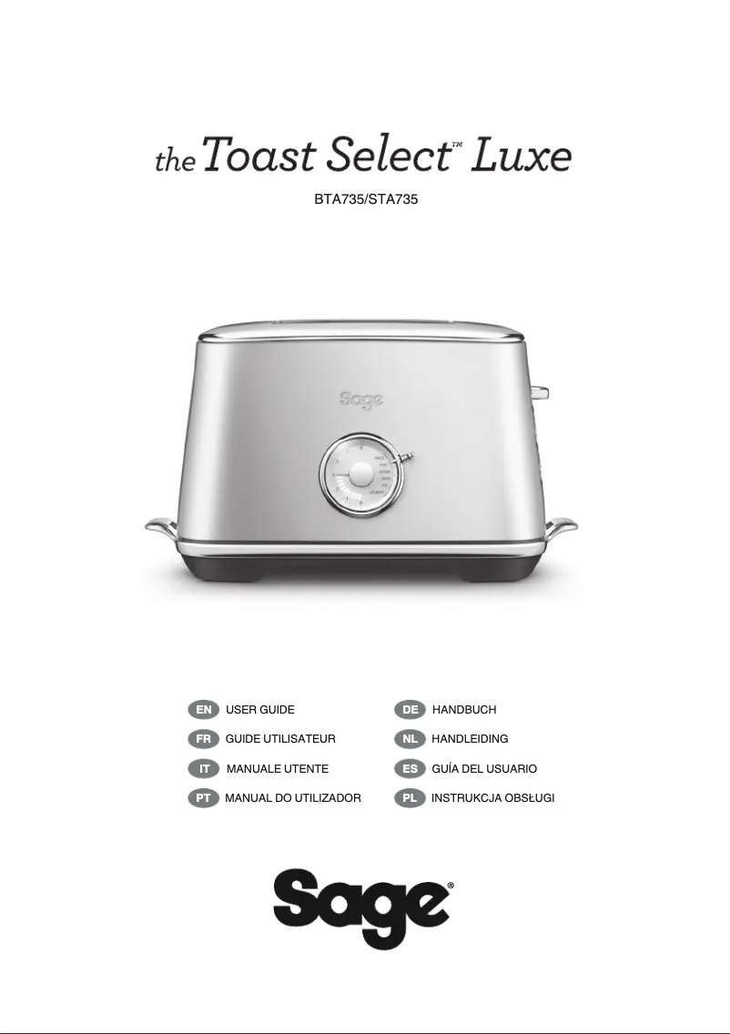 Page n°1 - Manuel utilisateur Sage the Toast Select Luxe STA735