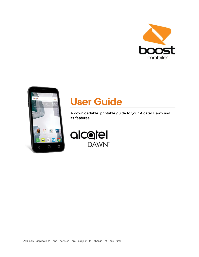 Page 1 de la notice Manuel utilisateur Alcatel Dawn 5027B