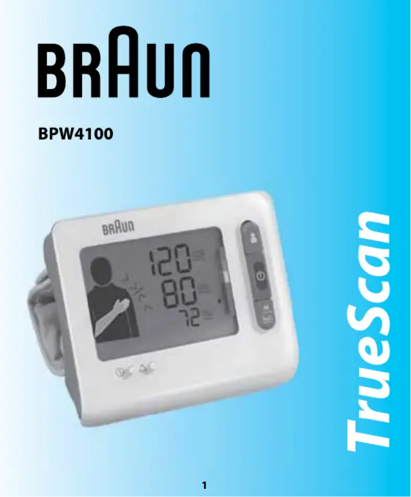 Page 1 de la notice Manuel utilisateur Braun VitalScan BPW4100