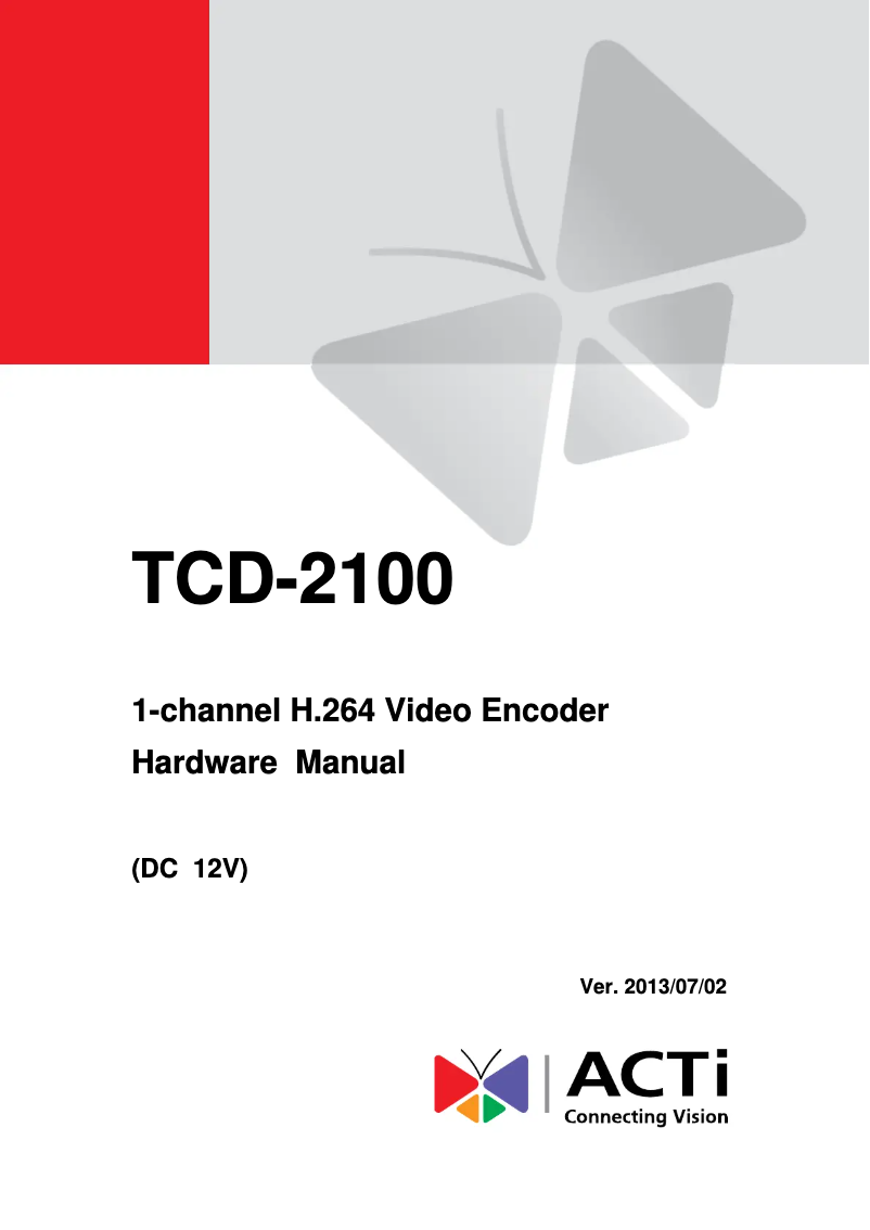Image de la première page du manuel de l'appareil TCD-2100