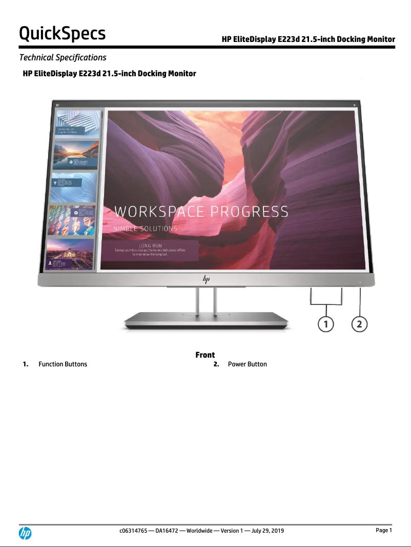 Image de la première page du manuel de l'appareil EliteDisplay E223d