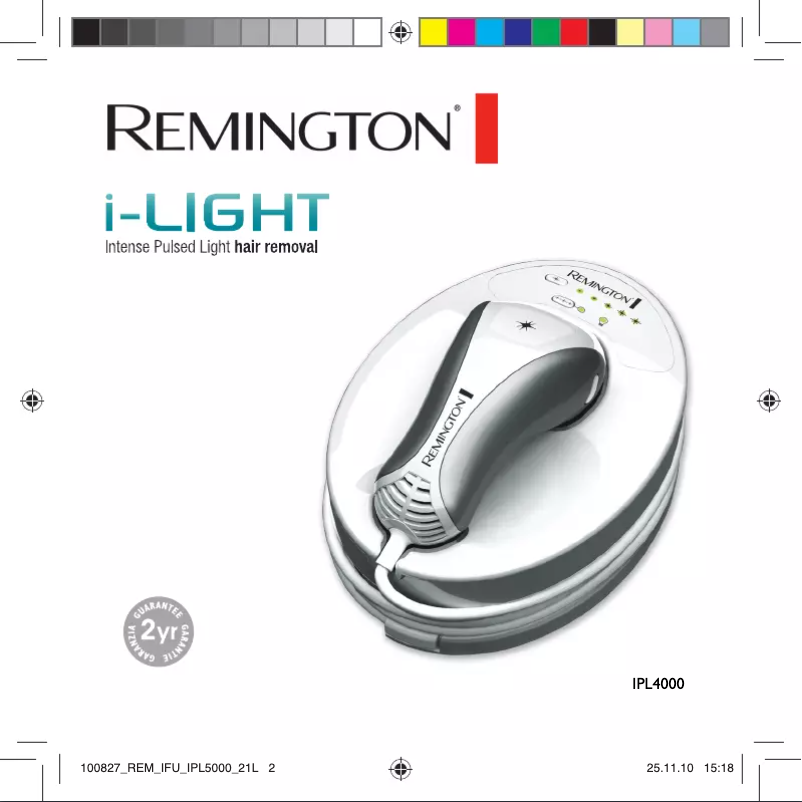 Page 1 de la notice Manuel utilisateur Remington I-Light Essential IPL4000