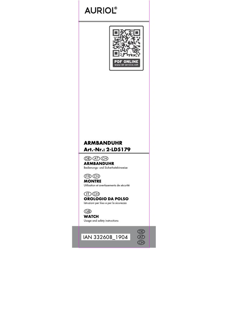 Página 1 del manual Manual de usuario Auriol IAN 332608