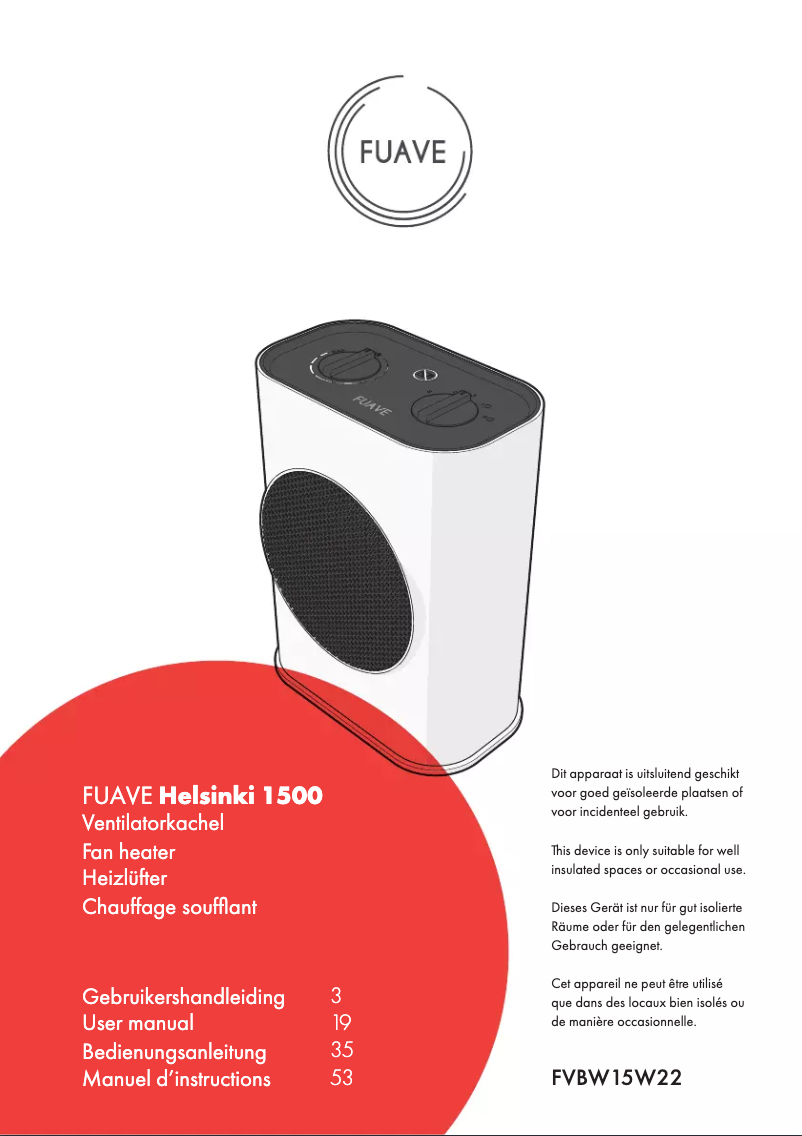 Image de la première page du manuel de l'appareil Helsinki 1500