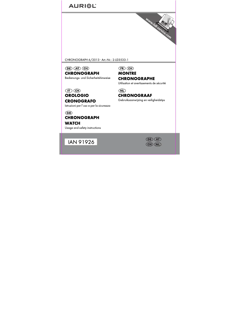 Page 1 of the manual User Manual Auriol IAN 279381