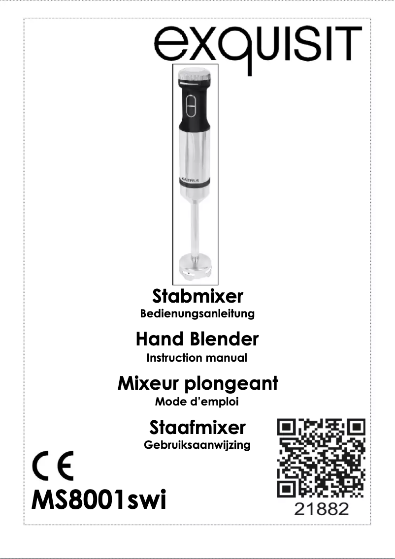 Image de la première page du manuel de l'appareil MS 8001 SWI