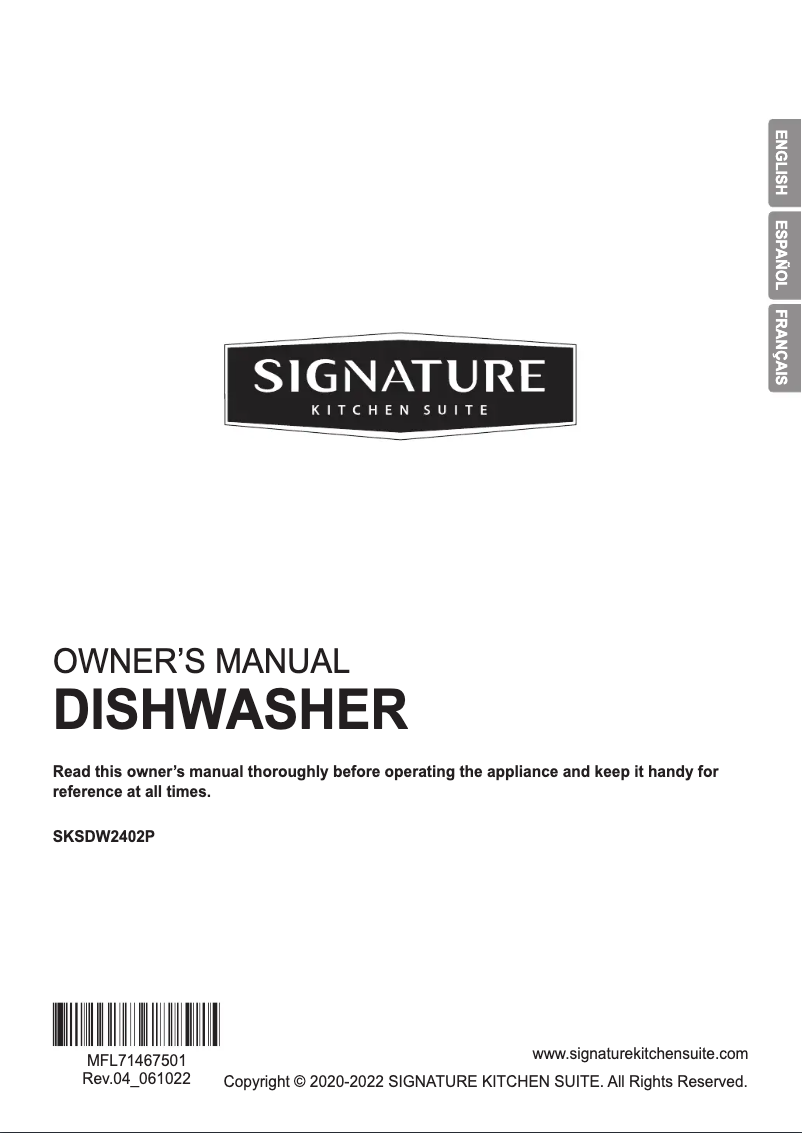 Page 1 de la notice Manuel utilisateur Signature SKSDW2402P