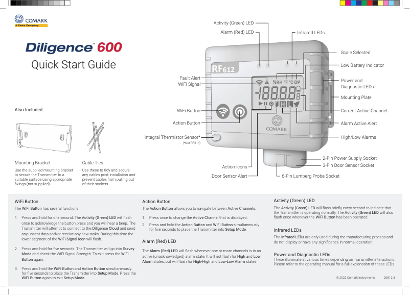 Page 1 de la notice Guide de démarrage rapide Comark RF613