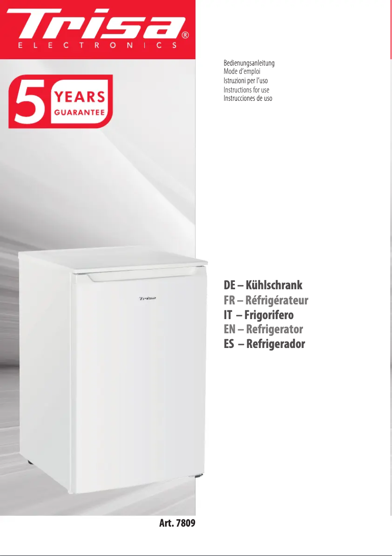 Page 1 de la notice Manuel utilisateur Trisa 7809