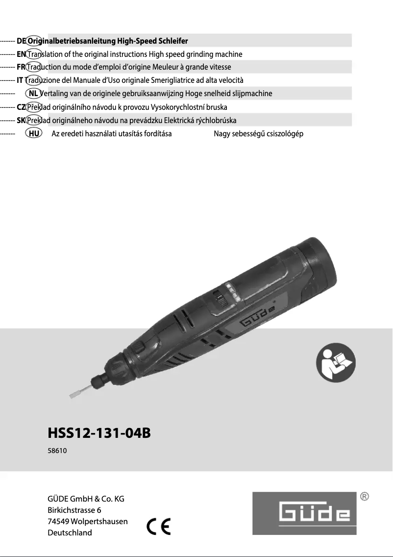 Page 1 de la notice Manuel utilisateur Güde HSS12-131-04B