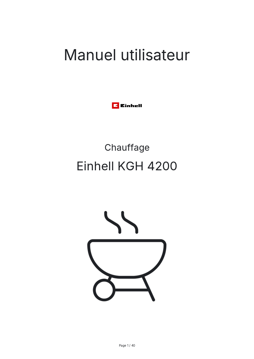 Page n°1 - Manuel utilisateur Einhell KGH 4200