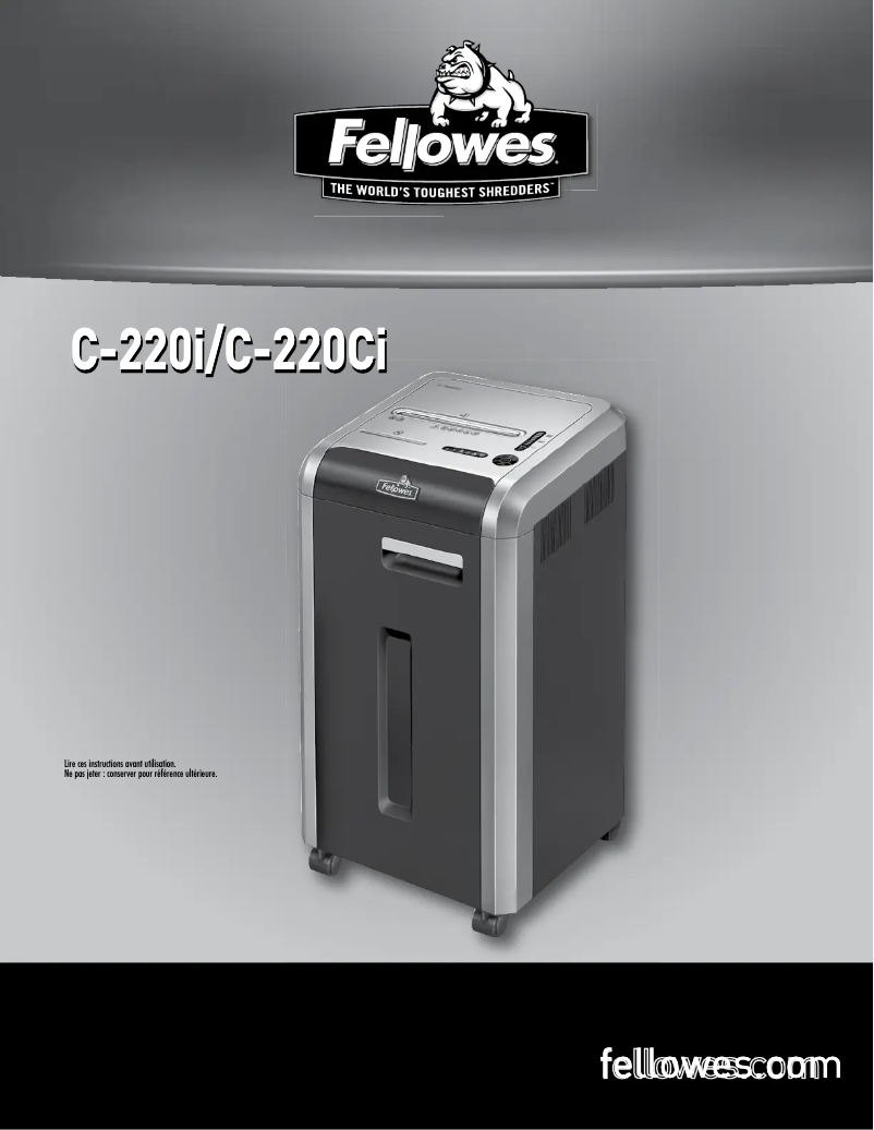 Page n°1 - Manuel utilisateur Fellowes IntelliShred C-220i