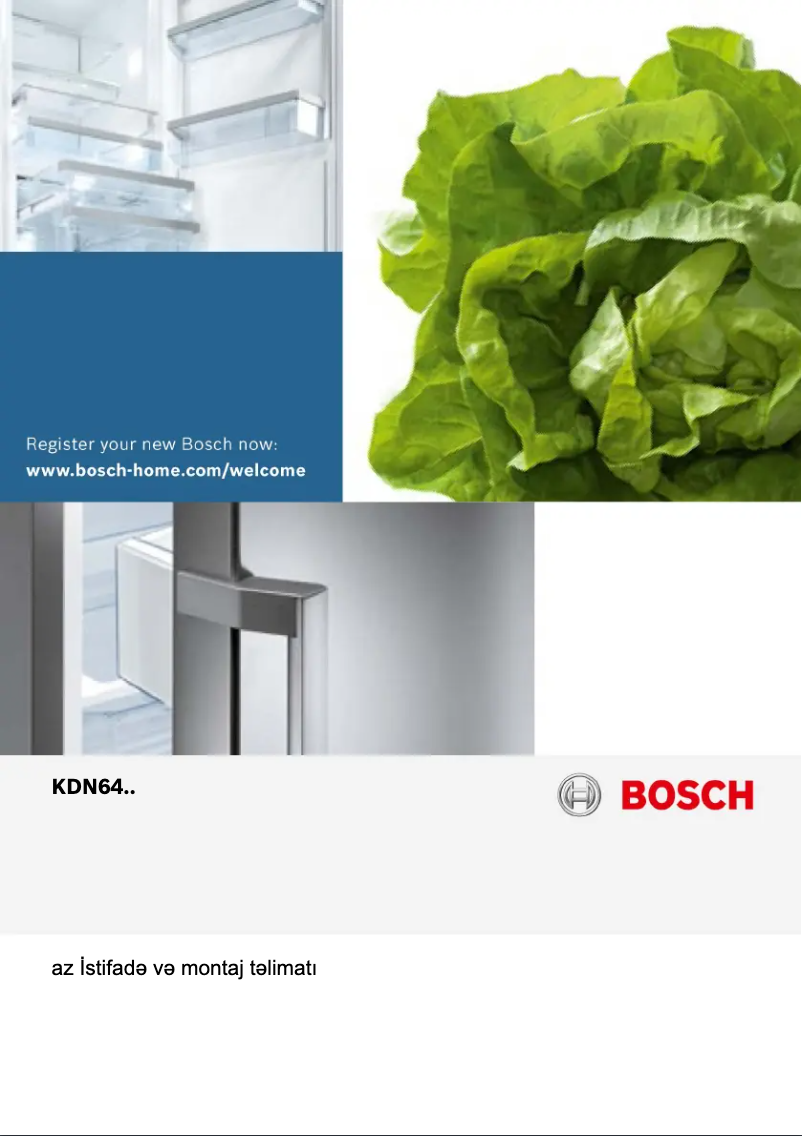 Page n°1 - Guide d'installation Bosch KDN64VL21N