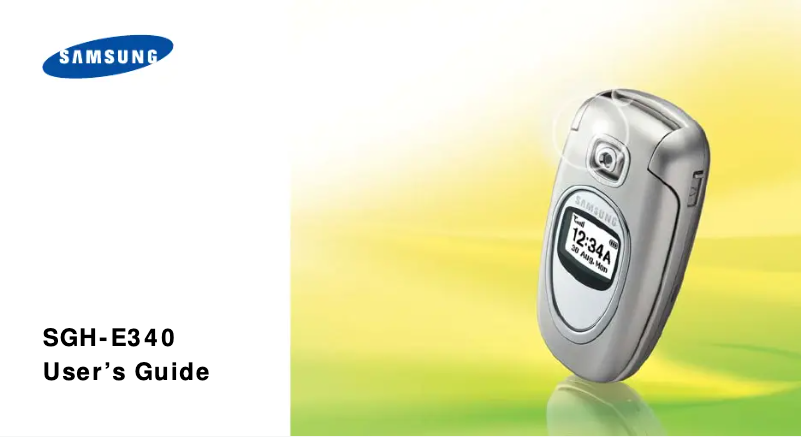 Image de la première page du manuel de l'appareil SGH-E340E