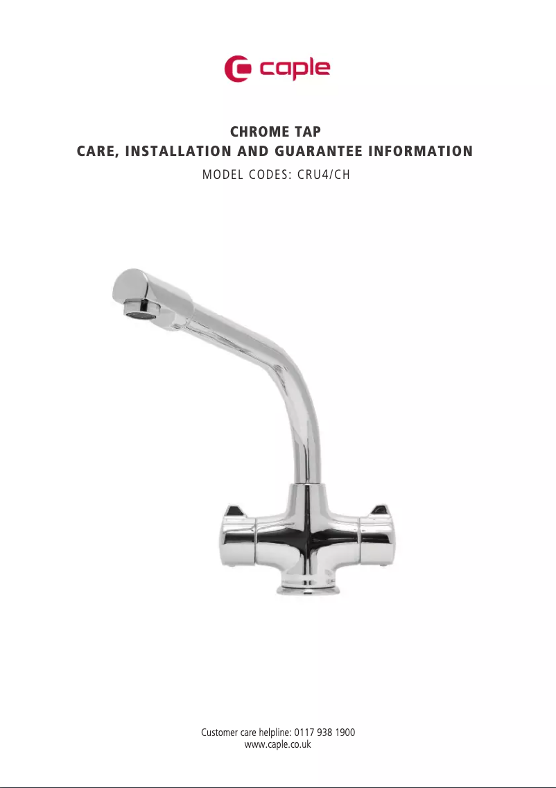 Page n°1 - Manuel utilisateur Caple CRU4/CH