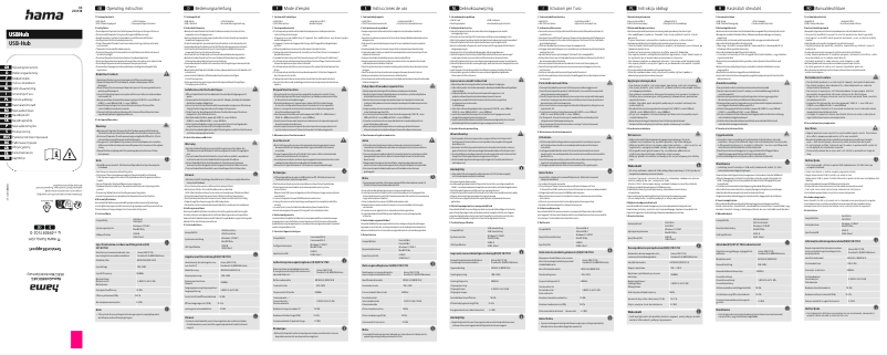 Page n°1 - Manuel utilisateur Hama 200138