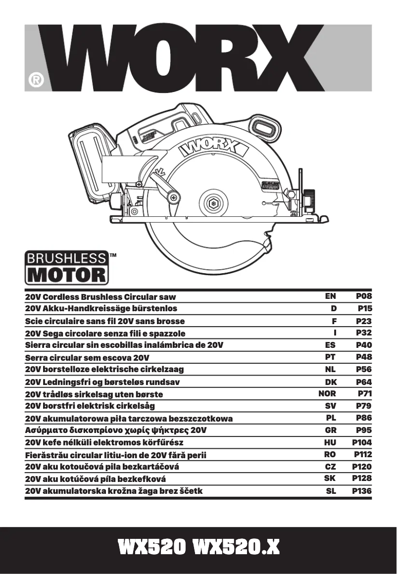 Page n°1 - Manuel utilisateur Worx WX520.9