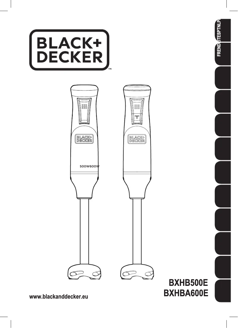 Page n°1 - Manuel utilisateur Black & Decker BXHB500E
