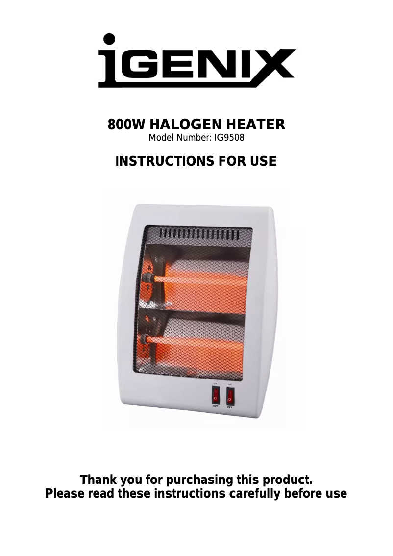 Page 1 de la notice Manuel utilisateur Igenix IG9508