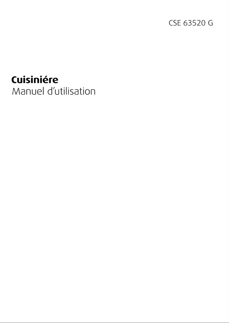 Page n°1 - Manuel utilisateur Beko CSE 63520 G