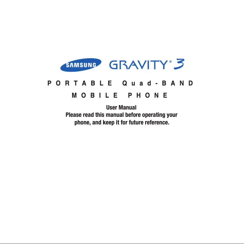 Page 1 de la notice Manuel utilisateur Samsung Gravity 3