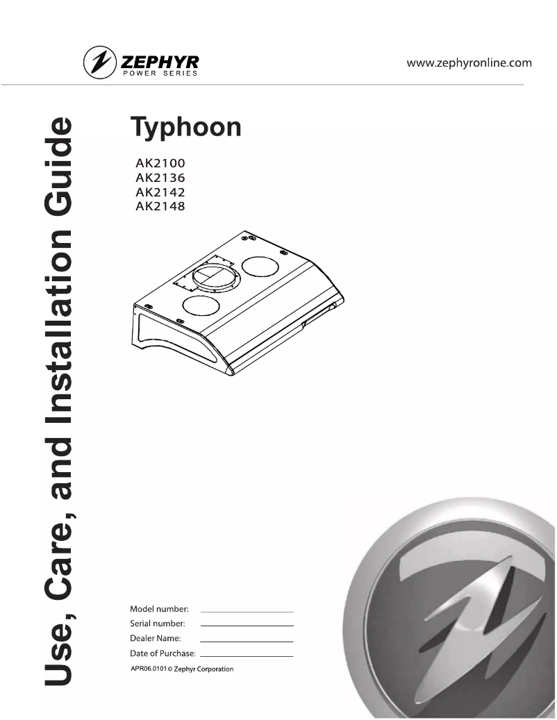 Page 1 de la notice Manuel utilisateur Zephyr AK2100BS