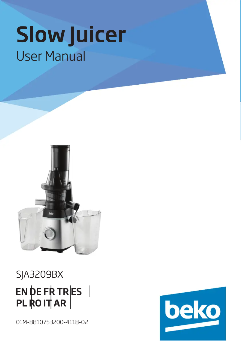 Page n°1 - Manuel utilisateur Beko SJA3209BX