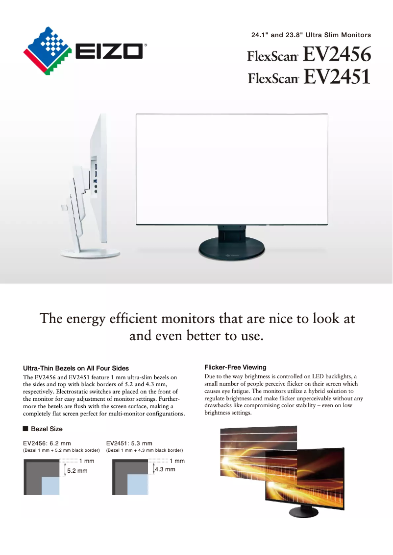 Image de la première page du manuel de l'appareil FlexScan EV2456