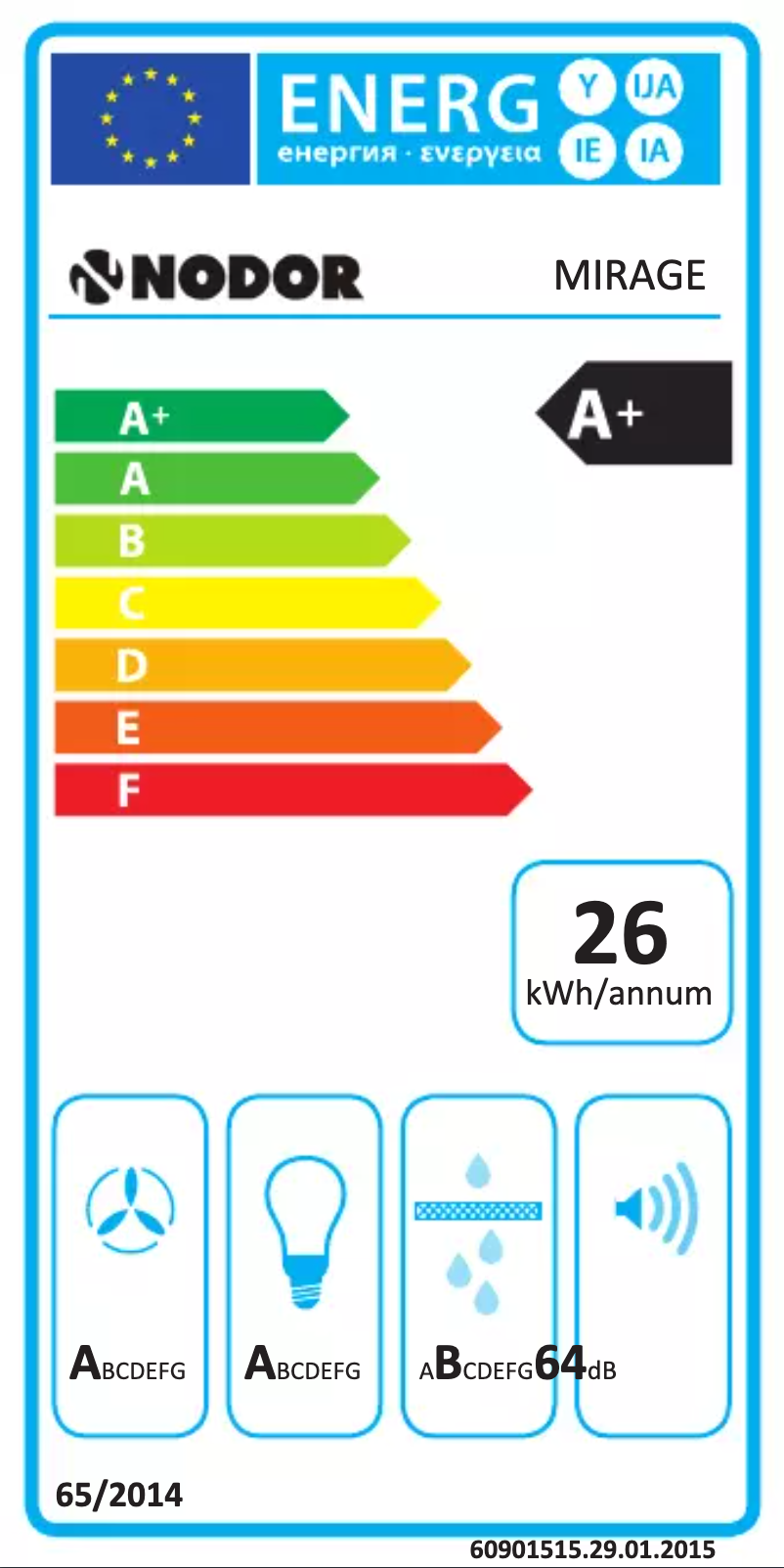 Page n°1 - Label énergétique Nodor Mirage Premium