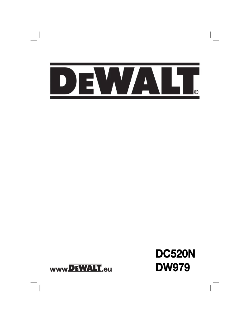 Page n°1 - Manuel utilisateur DeWalt DC520K