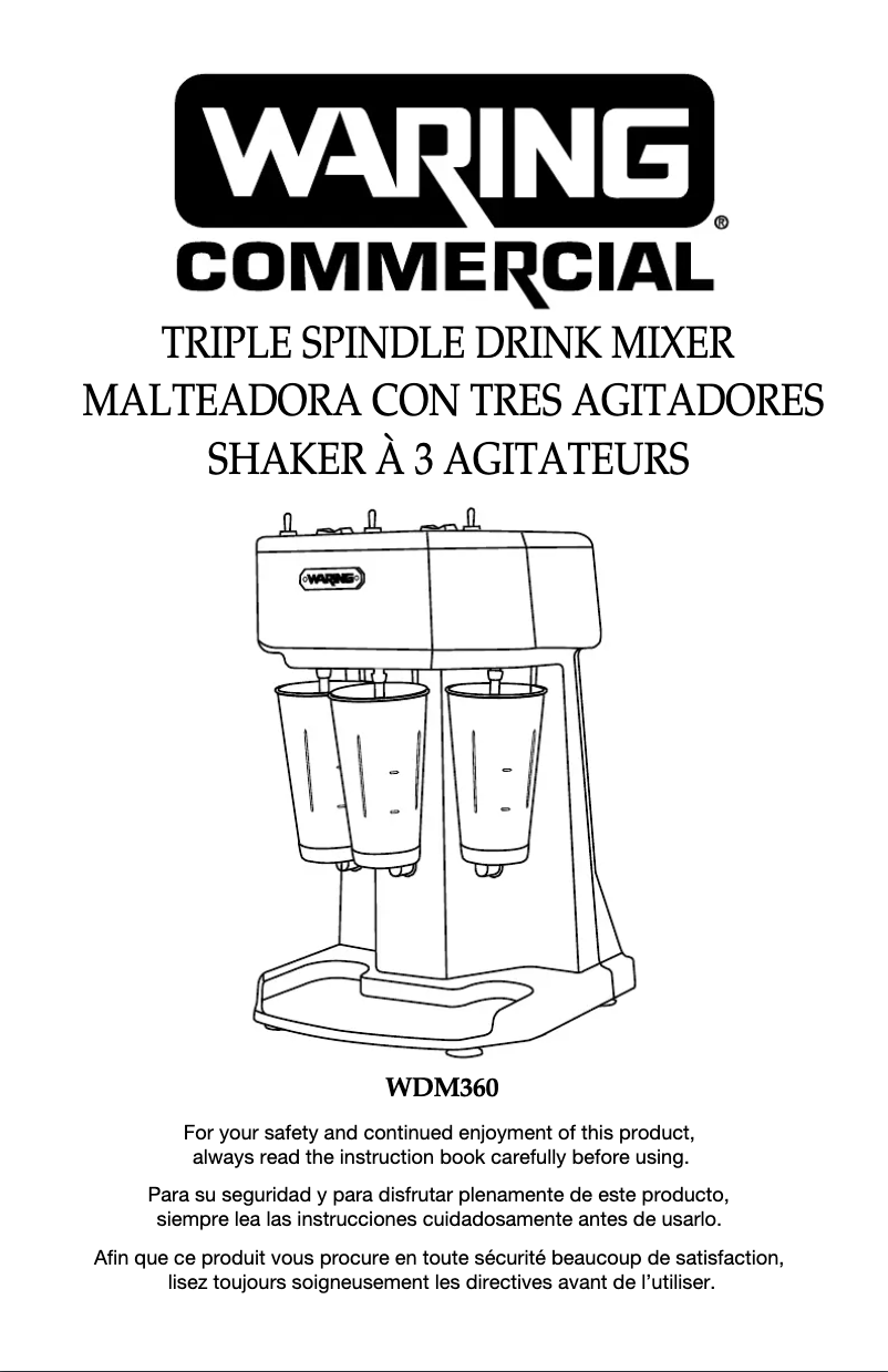 Page n°1 - Manuel utilisateur Waring Commercial WDM360